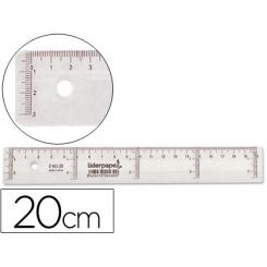 Regla LIDERPAPEL plastico cristal 20 cm