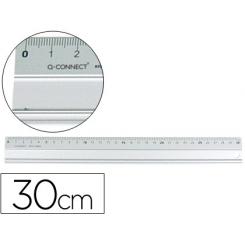 Regla Q-CONNECT metalica aluminio 30 cm