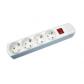 Regleta de 4 enchufes con interruptor sin cable blanco