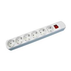 Regleta de 6 enchufes con interruptor sin cable blanco