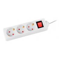 Regleta Q-CONNECT 3 Tomas de Corriente c/interruptor Longitud Cable 1,5 Mt color Blanco