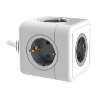 Regleta Q-CONNECT de Cubo Enchufe Multiple POWER CUBE 5 en 1 Cable de 1,4 Mt 5 Tomas de Corriente 75X75X112mm
