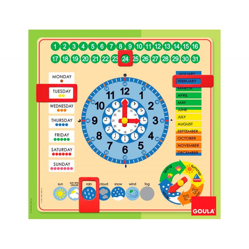 Reloj calendario diset castellano.