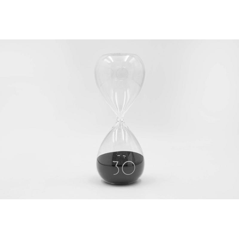Reloj de Arena con Arena Cristal Negro 8 x 20 cm 30 Minutos