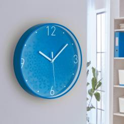 LEITZ Reloj pared WOW, azul/blanco