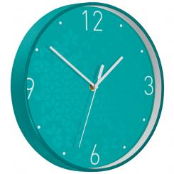 LEITZ Reloj pared WOW, turquesa/blanco