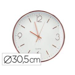 Reloj Q-CONNECT de pared de plastico redondo 25,7 cm movimiento silencioso color madera natural