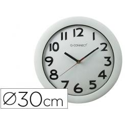 Reloj Q-CONNECT de pared plastico oficina redondo 30 cm marco blanco