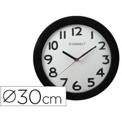 Reloj Q-CONNECT de pared plastico oficina redondo 30 cm marco negro