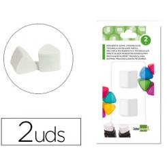 Repuesto goma LIDERPAPEL triangular con sacapuntas blister de 2 unidades