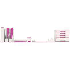 Revistero LEITZ WOW DUAL, fucsia/blanco