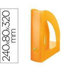 Revistero plastico Q-CONNECT naranja translucido