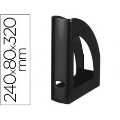 Revistero plastico Q-CONNECT negro opaco 100% reciclado