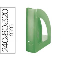 Revistero plastico Q-CONNECT verde translucido