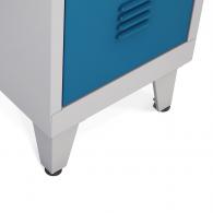 Rocada  4 pies para taquillas atornillados con niveladores color blanco RAL 9010 ( Sólo pies, la taquilla se vende aparte). DISPONIBLE EN DISTINTOS ACABADOS. CONSÚLTANOS TODAS LAS OPCIONES DISPONIBLES.