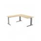 Rocada ala para mesa de oficina serie metal 100x60 aluminio / haya (precio solo para el ala, mesa principal se compra aparte)