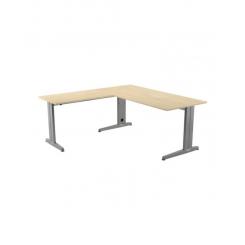 Rocada ala para mesa de oficina serie metal 100x60 aluminio / haya (precio solo para el ala, mesa principal se compra aparte)