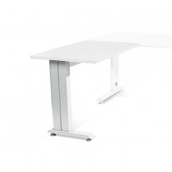 Rocada ala para mesa de oficina serie metal 100x60 blanco/blanco