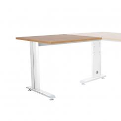 Rocada ala para mesa de oficina serie metal 100x60 blanco/roble