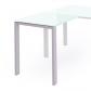 Rocada ala para mesa de oficina serie total 100x60 aluminio/ cristal blanco
