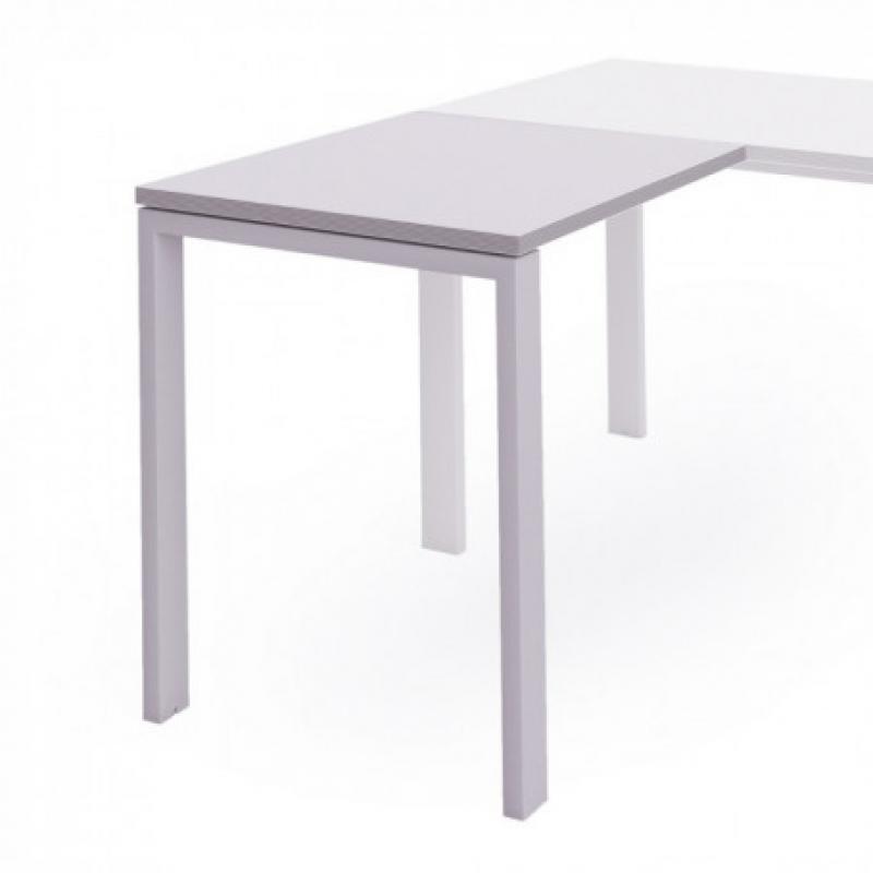 Rocada ala para mesa de oficina serie total 100x60 aluminio/ gris