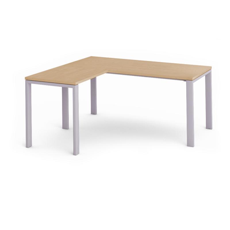 Rocada ala para mesa de oficina serie total 100x60 aluminio / haya