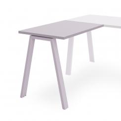 Rocada ala  para mesa serie blanca 100x60 aluminio/ gris