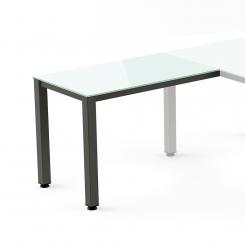 Rocada ala para mesa serie executive 100x60 antracita/cristal blanco (precio solo para el ala, mesa principal se compra aparte)