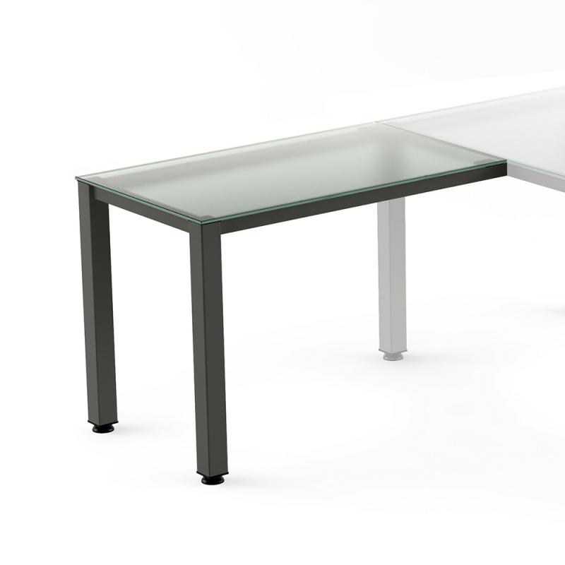 Rocada ala para mesa serie executive 100x60 antracita/ cristal (precio solo para el ala, la mesa principal se compra aparte)