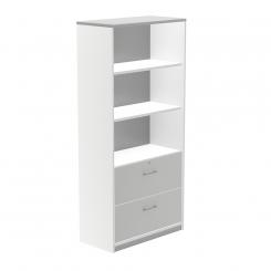 Rocada armario alto carpetero 195x90x45 estructura blanca/frontales gris
