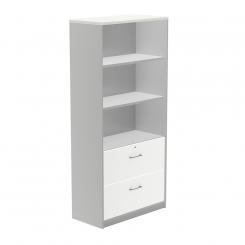 Rocada armario alto carpetero 195x90x45 estructura gris/frontales blanco