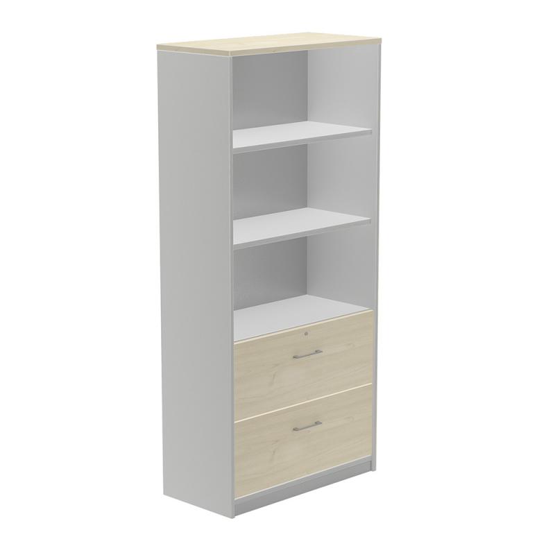 rocada-armario-alto-carpetero-195x90x45-estructura-gris-frontales-haya