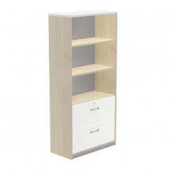 Rocada armario alto carpetero 195x90x45 estructura haya/frontales blanco