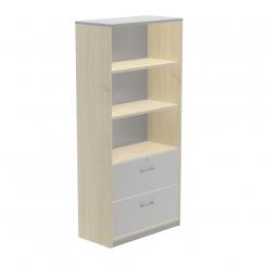 Rocada armario alto carpetero 195x90x45 estructura haya/frontales gris
