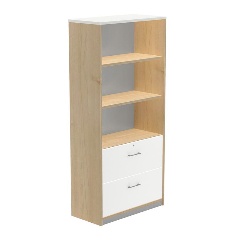 rocada-armario-alto-carpetero-195x90x45-estructura-roble-frontales-blanco