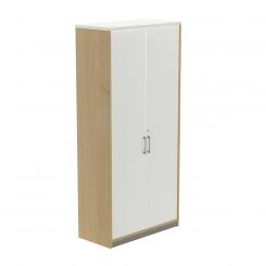 Rocada armario alto con puertas 195x90x45 estructura roble/puertas totales blanco