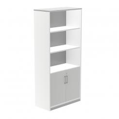 Rocada armario alto con puertas bajas 195x90x45 estructura blanca/puertas gris