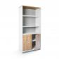 rocada-armario-alto-con-puertas-bajas-195x90x45-estructura-blanca-puertas-roble
