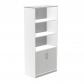 Rocada armario alto con puertas bajas 195x90x45 estructura gris/puertas blanco