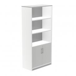 Rocada armario alto con puertas bajas 195x90x45 estructura gris/puertas blanco
