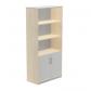 Rocada armario alto con puertas bajas 195x90x45 estructura gris/puertas haya