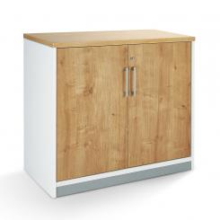 Rocada armario bajo con puertas 78x90x45 estructura blanca/puertas roble