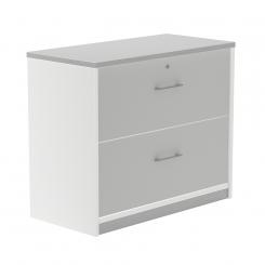 Rocada armario carpetero bajo 78x90x45 estructura blanca/frontales gris