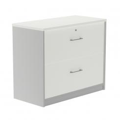 Rocada armario carpetero bajo 78x90x45 estructura gris/frontales blanco