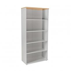 ROCADA armario de melamina estantería alto sin puertas 195X90X45 Estructura Gris/Puertas Roble