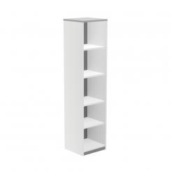 Rocada armario estantería alto sin puertas 195x45x45 estructura blanca/tapa gris