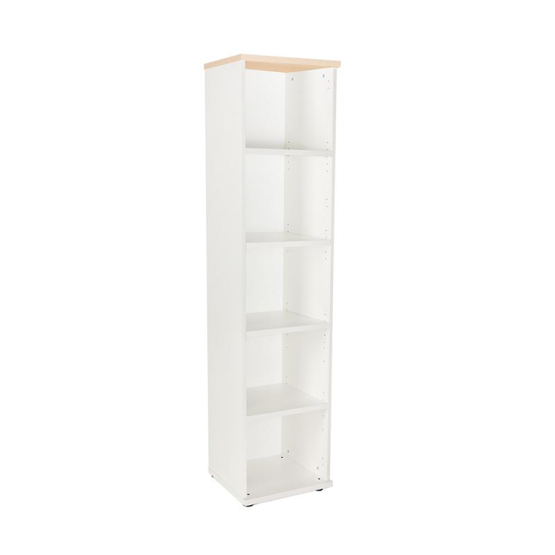 Rocada armario estantería alto sin puertas 195x45x45 estructura blanca/tapa haya + PUERTA en haya