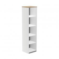 Rocada armario estantería alto sin puertas 195x45x45 estructura blanca/tapa roble