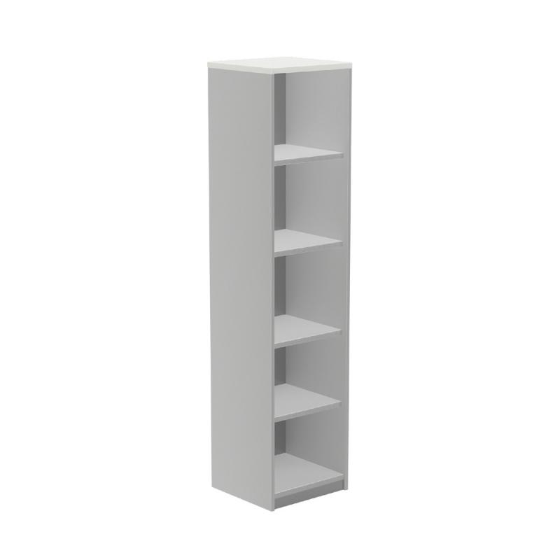 rocada-armario-estanteria-alto-sin-puertas-195x45x45-estructura-gris-tapa-blanco