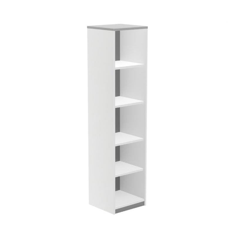 Rocada armario estantería alto sin puertas 195x45x45 estructura gris/tapa blanco